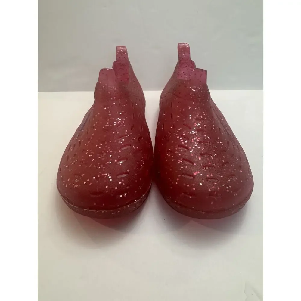 Speedo Exsqueeze Me Red Glitter Jelly Water Shoes Kids XL 11 12
